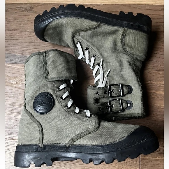 Vintage Wissart Military Canvas Gaiter Double Buckle Army Boot Size 43 - Picture 14 of 16